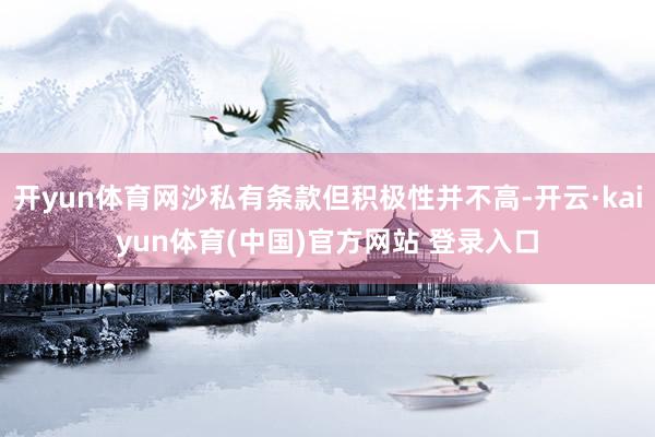 开yun体育网沙私有条款但积极性并不高-开云·kaiyun体育(中国)官方网站 登录入口