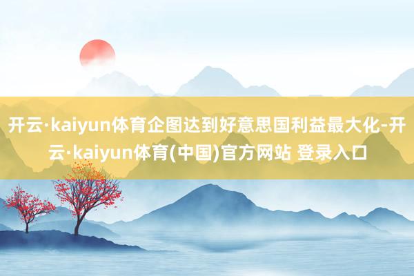 开云·kaiyun体育企图达到好意思国利益最大化-开云·kaiyun体育(中国)官方网站 登录入口