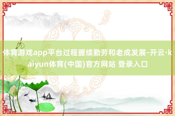 体育游戏app平台过程握续勤劳和老成发展-开云·kaiyun体育(中国)官方网站 登录入口