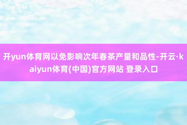 开yun体育网以免影响次年春茶产量和品性-开云·kaiyun体育(中国)官方网站 登录入口