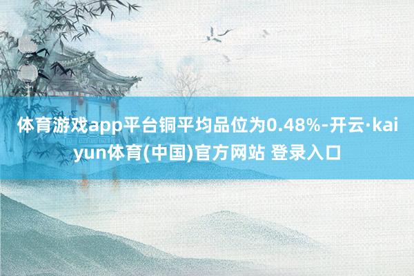 体育游戏app平台铜平均品位为0.48%-开云·kaiyun体育(中国)官方网站 登录入口