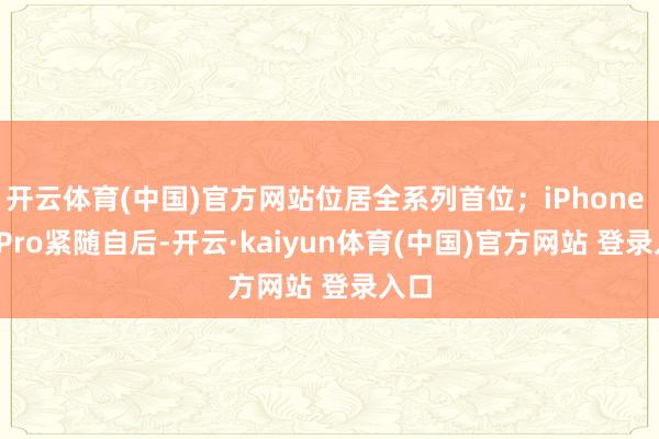 开云体育(中国)官方网站位居全系列首位；iPhone 17 Pro紧随自后-开云·kaiyun体育(中国)官方网站 登录入口