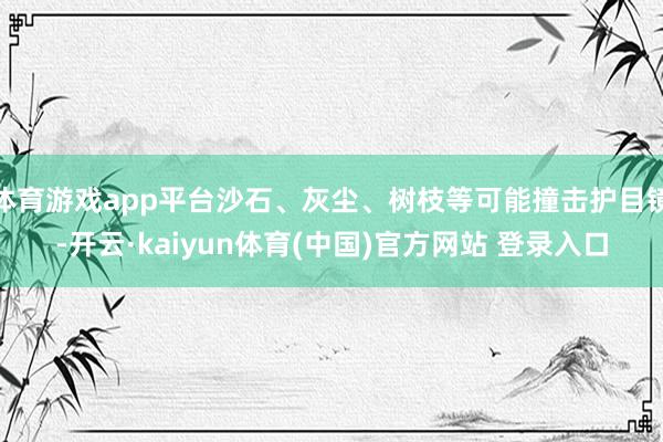 体育游戏app平台沙石、灰尘、树枝等可能撞击护目镜-开云·kaiyun体育(中国)官方网站 登录入口